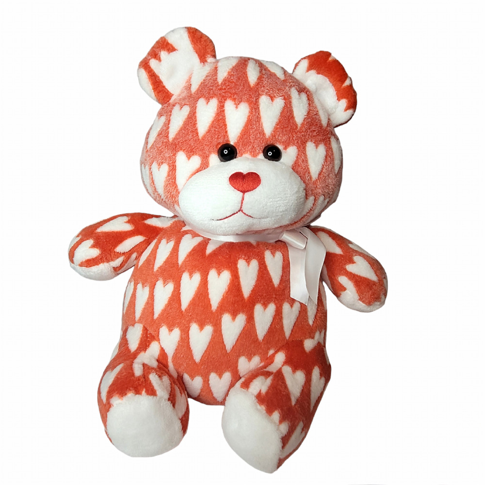 Destination Holiday Valentines Bear Red Heart Plush 14" Inches Stuffed Animal